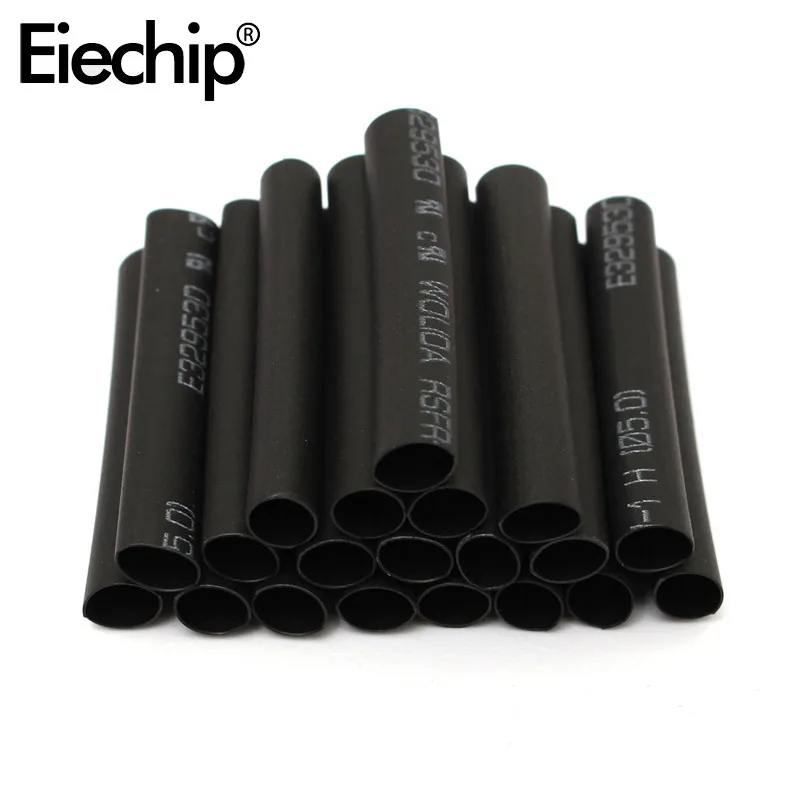 127pcs/lot 2:1 Insulation Sleeving Thermoresistant Tube Shrink Wrapping Black Set Wire Cable Polyolefin Wrap Tubing