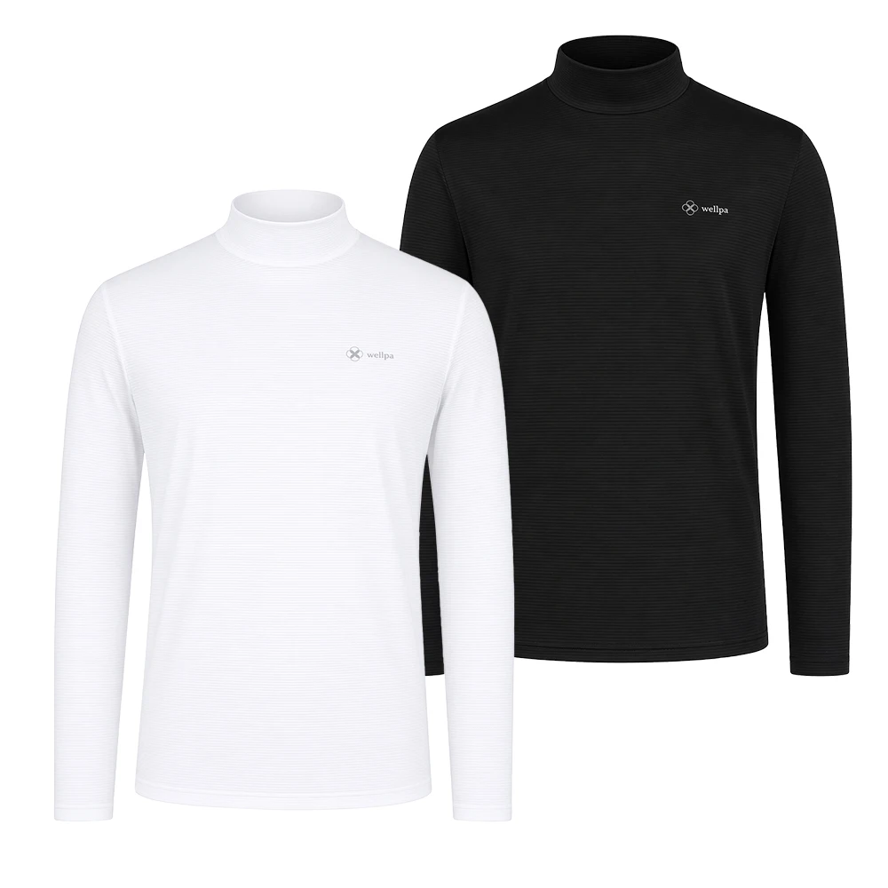[NK Outlet] [1+1] WB ICE FIT Spandex Half-Turtleneck Men's Climbing Clothes Summer T-Shirt, Half-Turtleneck, Sweat Suit, Golf Wear, Cooling, Long-Sleeved, Inner Wear