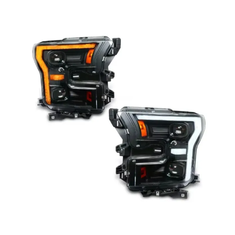 Plug and Play Led Headlamp Front Lamp Headlights White Amber DRL Dual Assembly Suitable for Ford F150 Raptor F-150 2015-2020