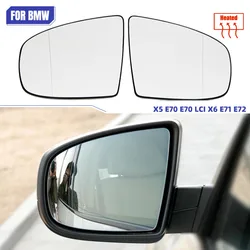 Rear View Mirror Side Mirror Glass Heated + Adjustment for BMW X5 E70 2007-2013 X6 E71 E72 2008-2014