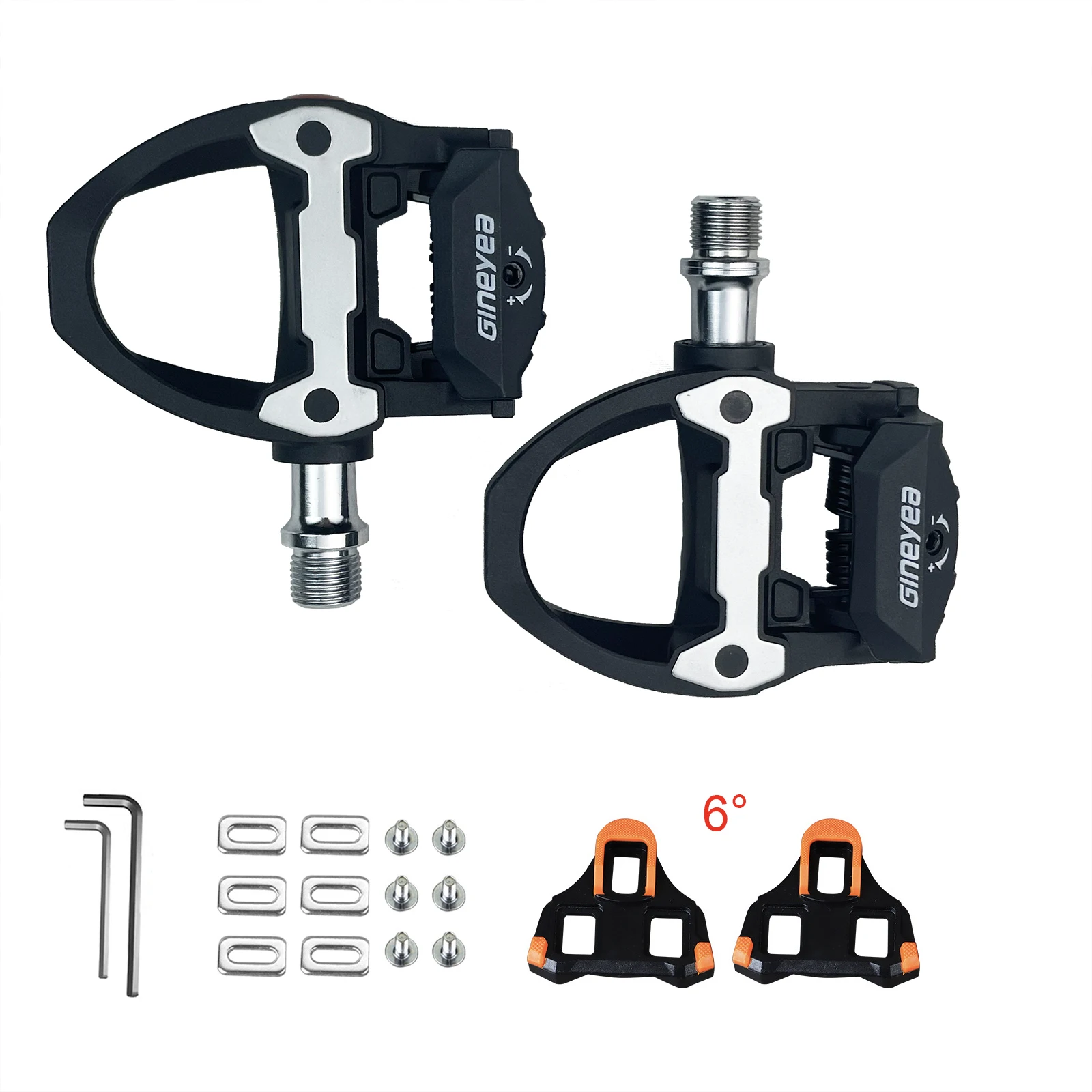 Pedales con clip para bicicleta de carretera, pedales de ciclismo de carretera sin clip con tacos compatibles con SPD-SL con clip