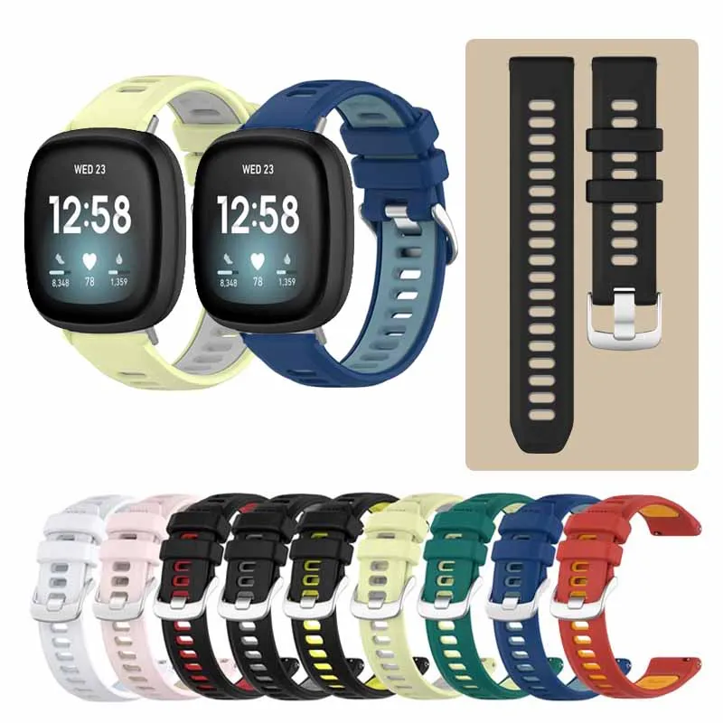 RUN Waterproof Stylish Silicone Strap For Fitbit Versa 4 3 / Sense 2 1 / Versa Lite 2