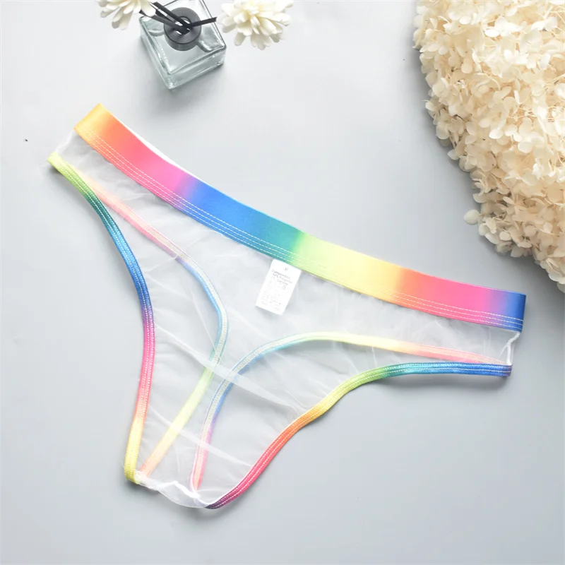 

Women's Panties Bikini Sexy Mesh Transparent Low Waist Briefs Lingerie T-back G-string Thong Women Underwear Perspective