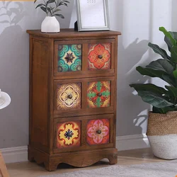 Multi-storey Locker Living Room Retro Storage Cabinet  American Bedside Table Bedroom Wide Cabinet Nightstand Home Furniture