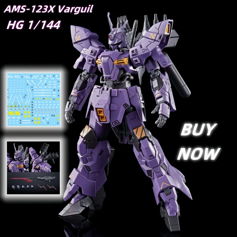 HG 1/144 AMS-123X Varguil Moon Fighter 모델 키트 소년을위한 액션 피규어 데스크탑 장식 퍼즐 장난감 선물 Collectible