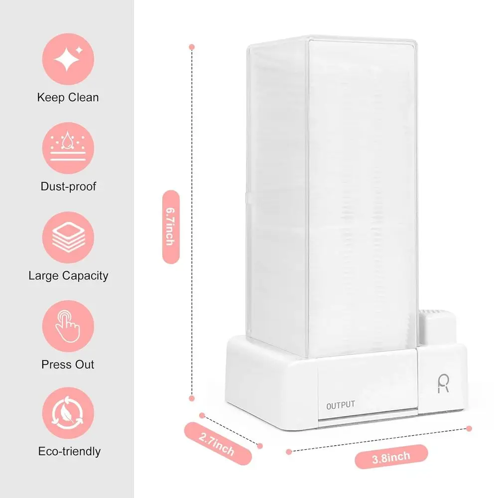 Automatic Cotton Pad Holder, Square Makeup Cotton Removers Pad Holder, Makeup Organizer Container Dispenser Storage Display Rack