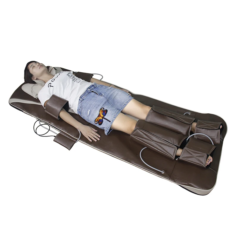 Manufacturer Price Automatic 3D Shiatsu Vibrate Leather Air Compression Shiatsu Electric Full Body Massager Mattress