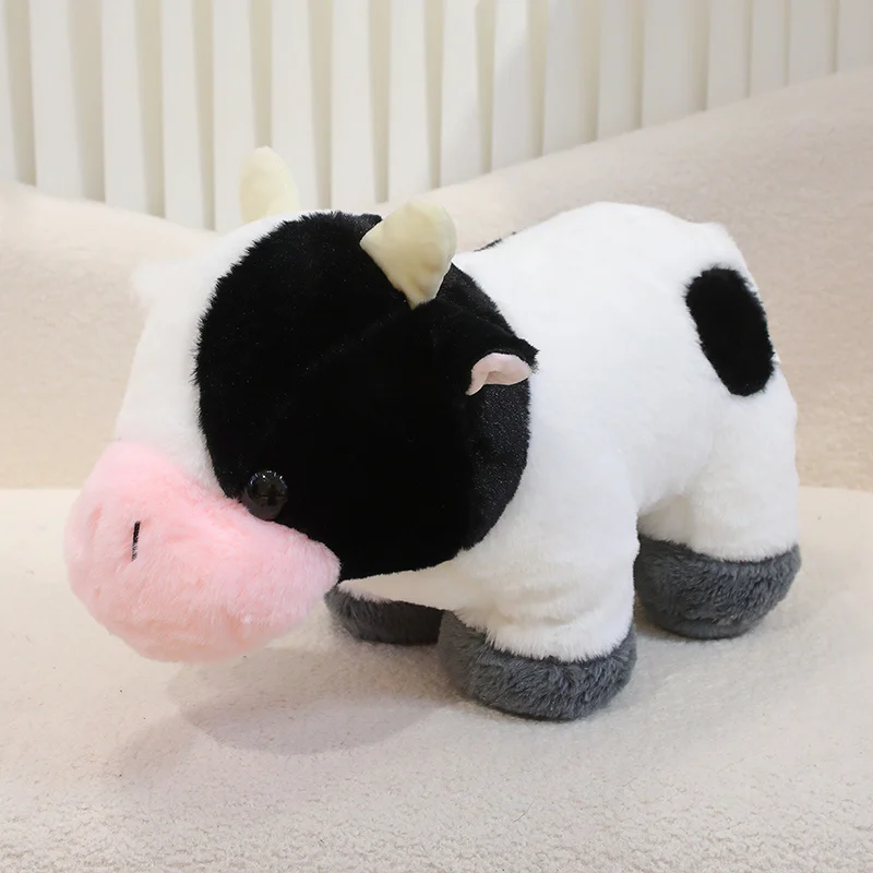 32/42cm Cute Cow Plush Toy Black And White Cow And Brown And White Cow Standing Cow Plush Throw Pillows Decorate The Room