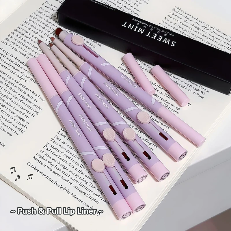 Lip Pen Lip Liner Pen Matte Lipstick Pen Silver Longlasting Lip Contouring Nonstick Lipliner Pencil Korean Makeup With Brush