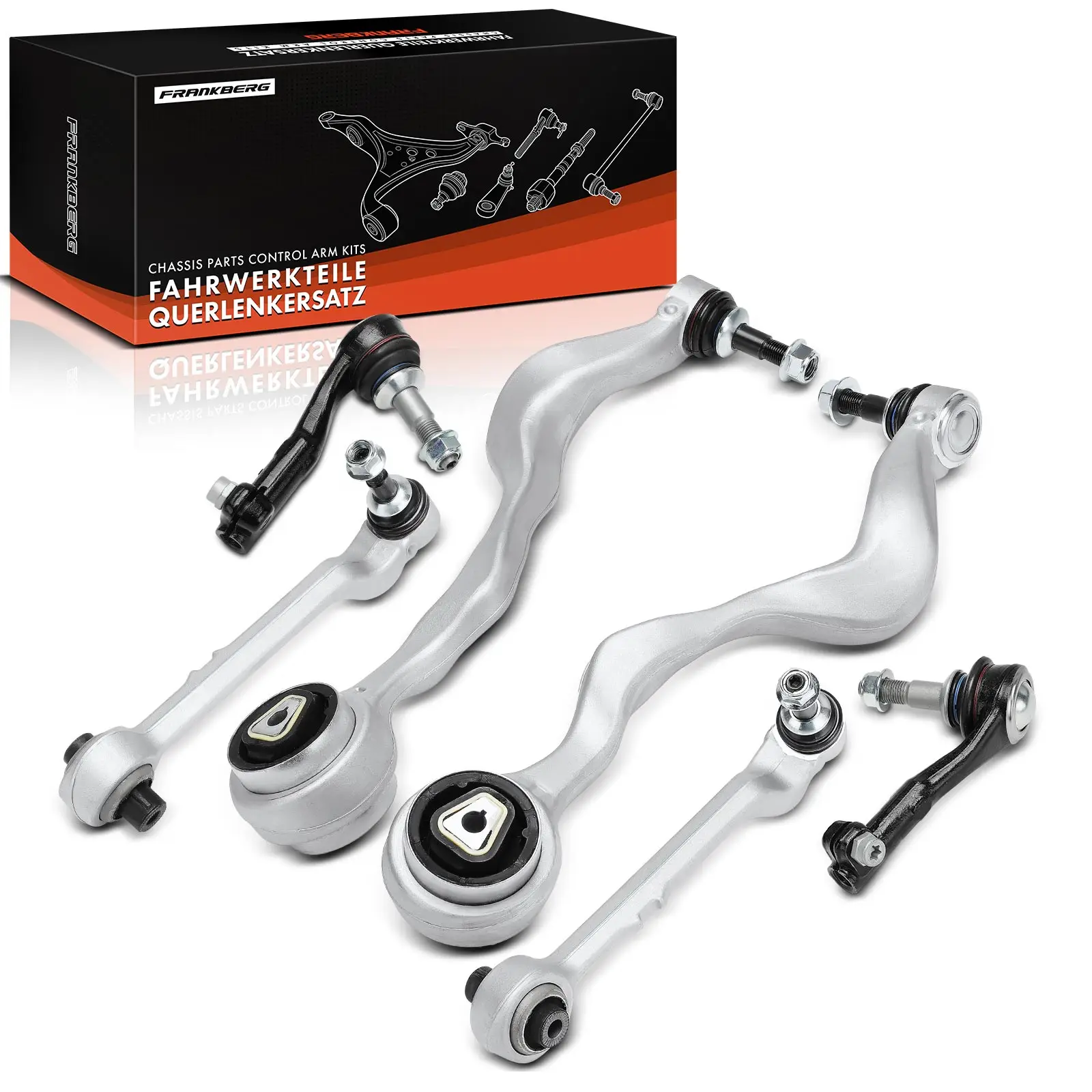 Frankberg Ensemble de bras de suspension 6 pièces, essieu avant gauche et droit extérieur pour Mercedes W205 A205 C205 2405861