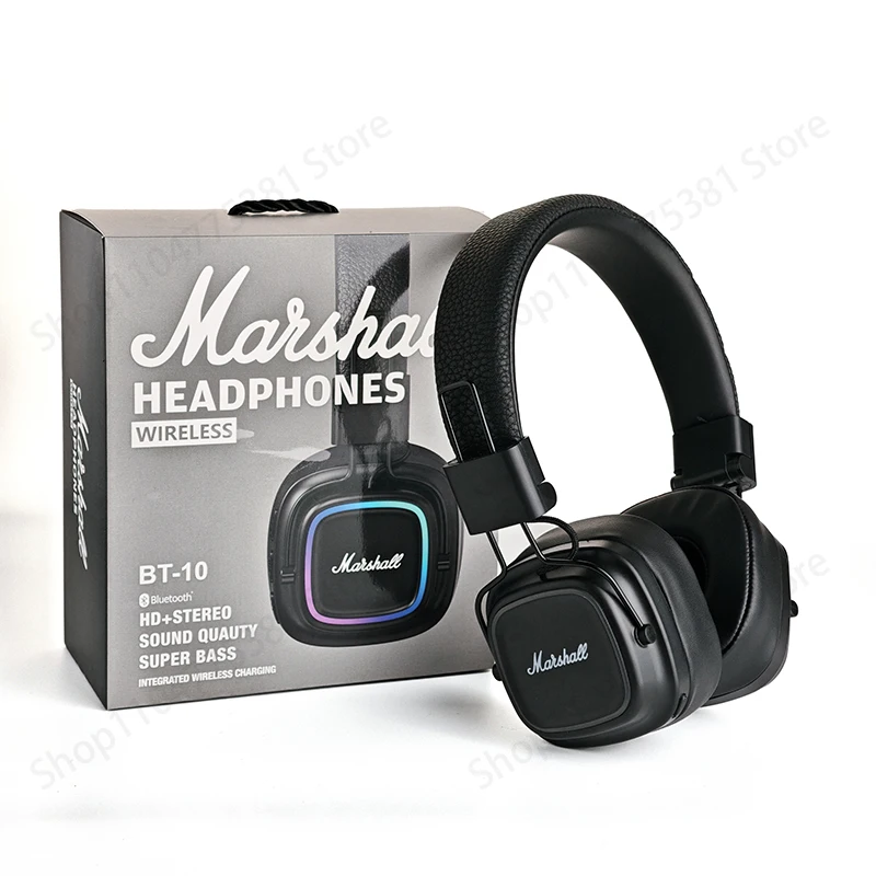 2025 New Marshall BT10 Wireless Bluetooth Headphones Noise Cancelling Earphone Over Ear Stereo Sound Game Business Sport Headset