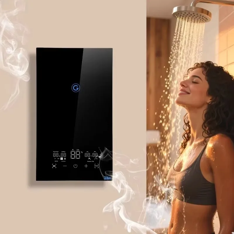 Airo Small Home Bathroom Smart Thermostatic Electric Instant Tankless Water Heater for Hot Water Shower