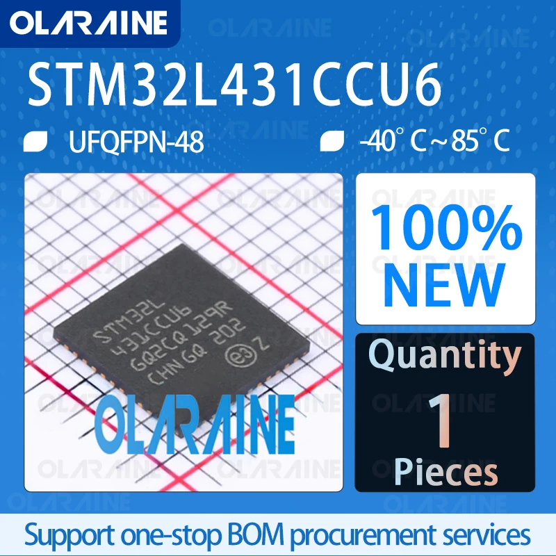 

STM32L431CCU6 UFQFPN-48 ARM Cortex M4 Embedded Processor ARM Microcontrollers MCU 80 MHz 256 Kbytes IC chip circuit Original