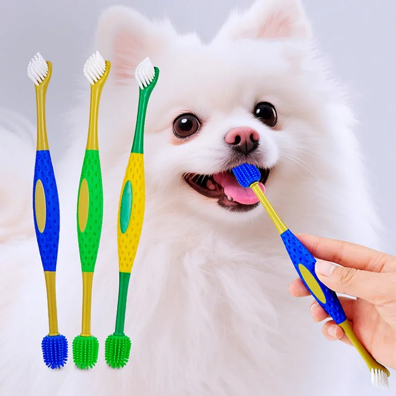 

Dog Toothbrush Double Head Toothbrushes for Dog Teeth Cleaning Oral Care Toothbrushes 360 Degrees Pet Toothbrush Pet Supplies