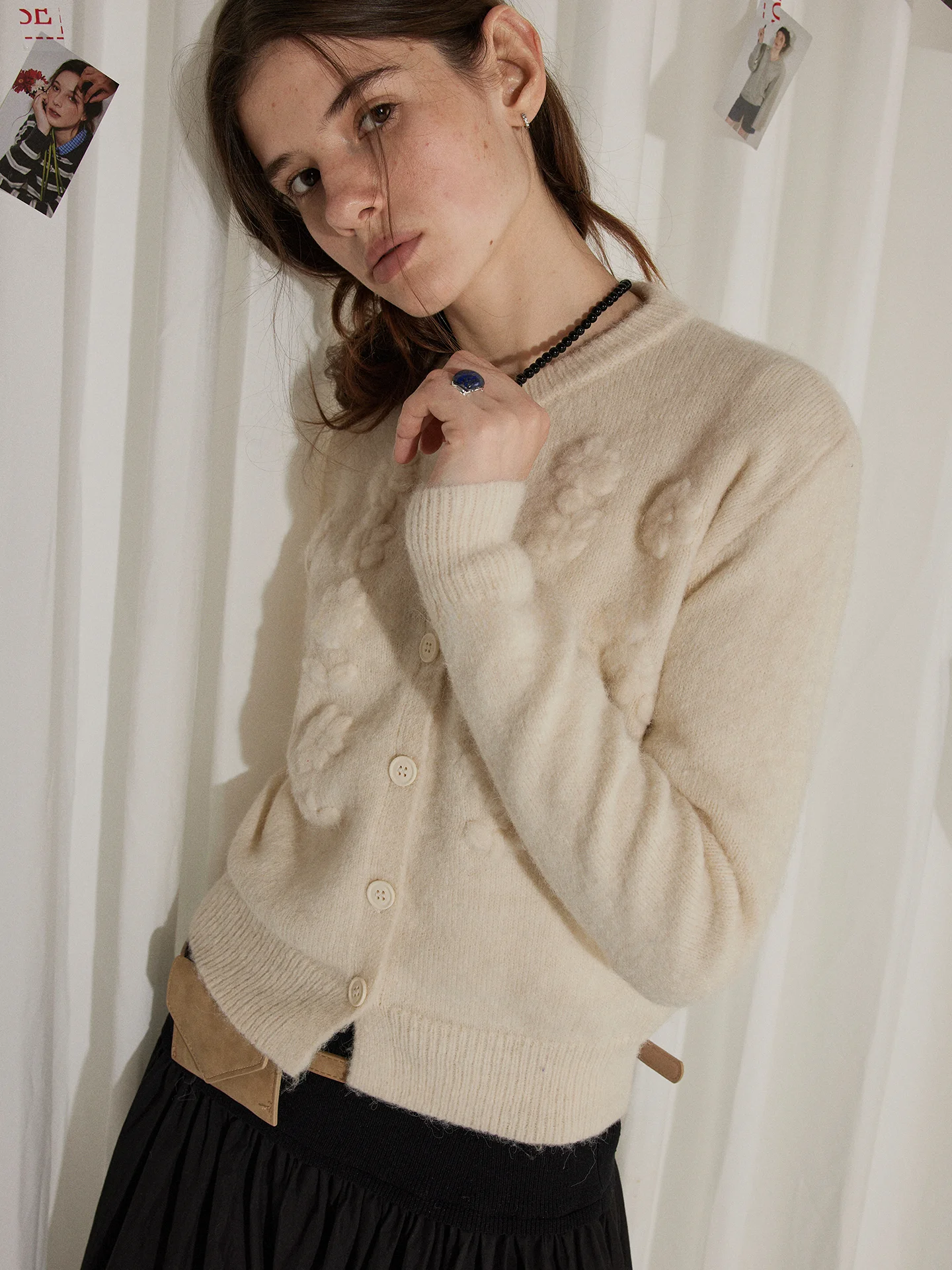 

Lofi Choose Heavy Embroidery Flower Knitted Cardigan Women's Autumn New Design Sensation Ele All-Match Sweater Jaet
