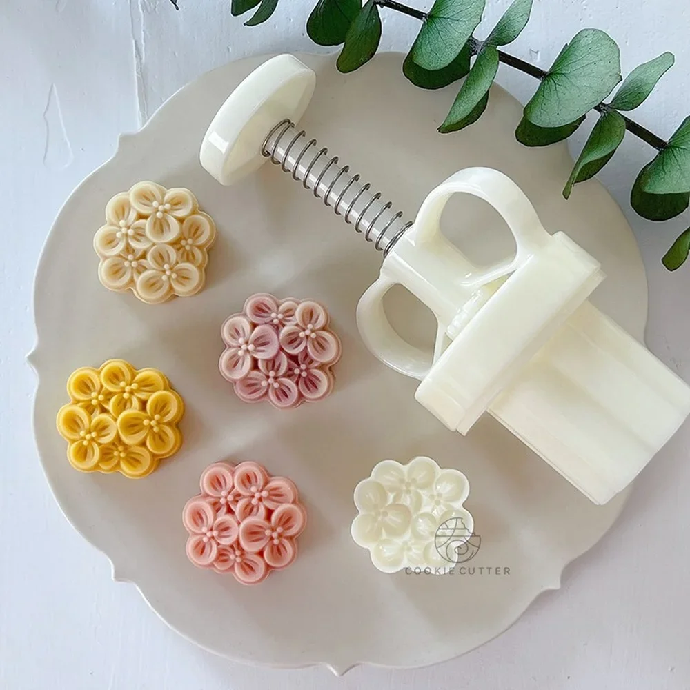 Mid-autumn Festival Osmanthus 20/75g Mooncake Mold 3D Flower Shaped Cookie Embosser Stamp Fondant Cake Decoration Baking Mold