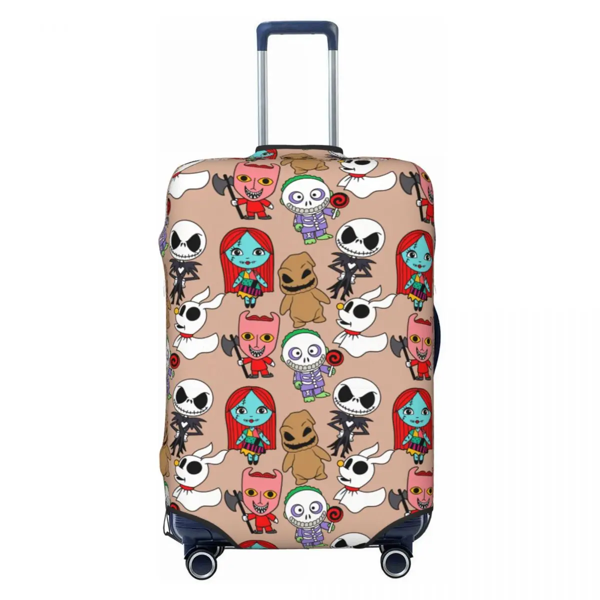

Nightmare Before Christmas Travel Luggage Cover Washable Jack Skellington And Sally Suitcase Cover Protector Fit 18-32 Inch