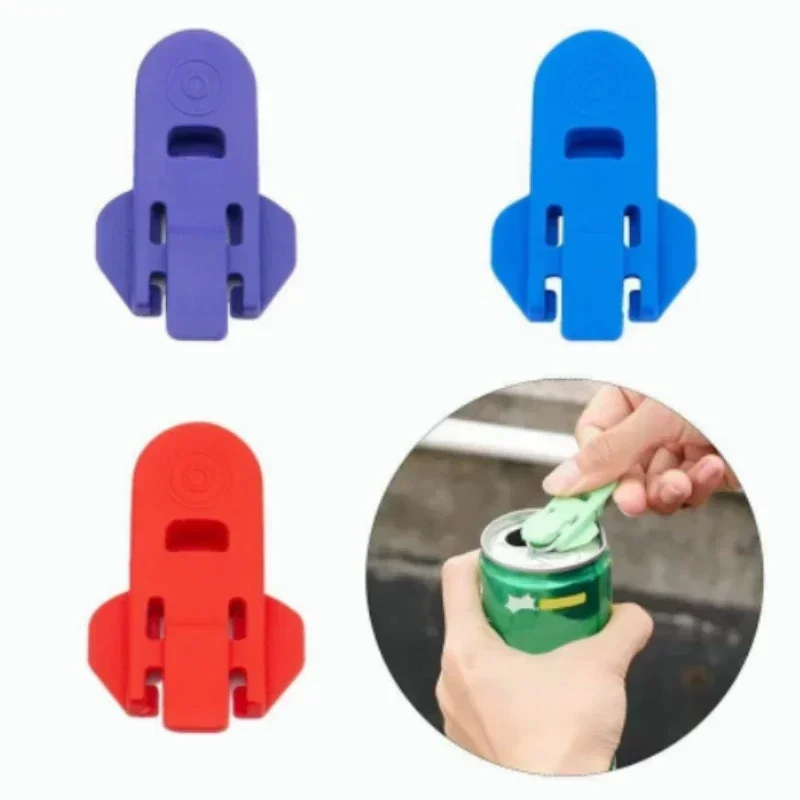 6PCS Easy Can Opener Bottle Opener Plastic Drink Lid Random Color Easy To Use Kitchen Accessories Cool Gadgets