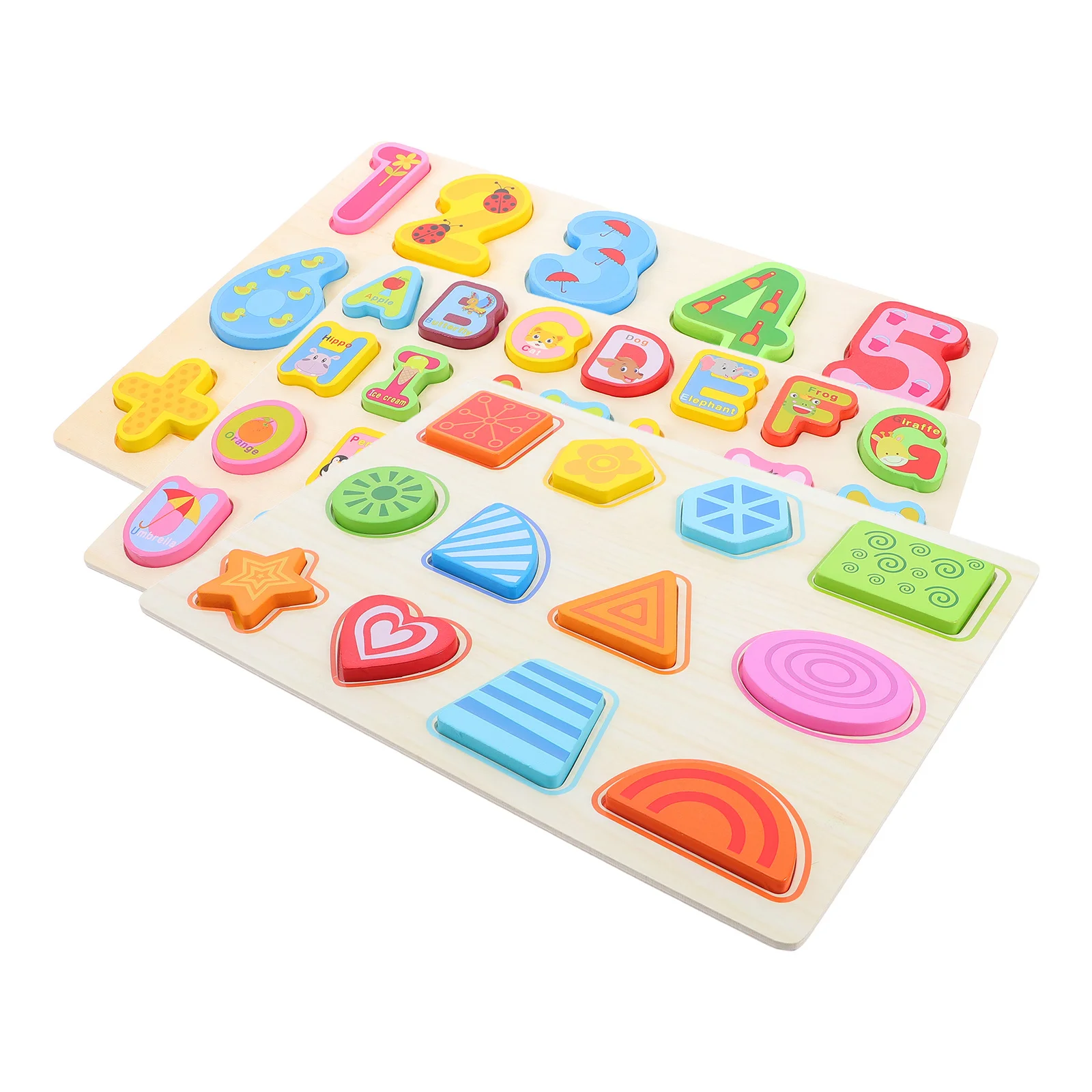 3 szt. Drewniane puzzle Montessori z alfabetem, liczbami i kształtami, zestaw edukacyjny dla przedszkolaków, wczesna nauka, gry edukacyjne, drewniane cyfry arabskie