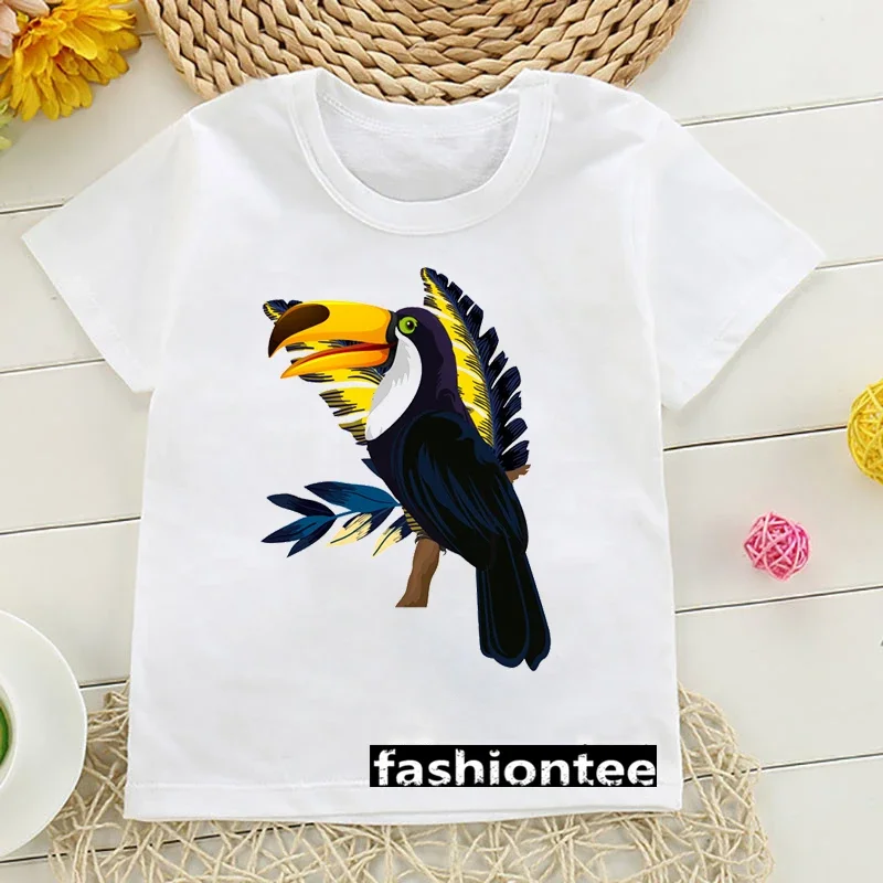 Kaus anak burung lucu mode lucu kaus oblong burung bayan skateboard baju oblong anak-anak gambar cetak Aliexpress Uk