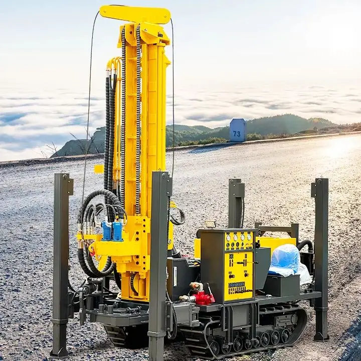

Customized Diesel Powered Crawler Water Well Drilling Rig with Matching Pump Motor Suitable for Various Geological Conditions