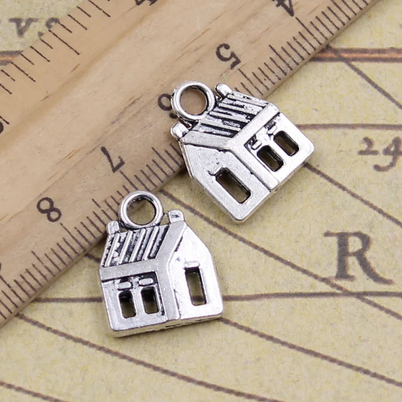 15pcs Charms Cabin House 14x18mm Tibetan Pendants Antique Jewelry Making DIY Handmade Craft For Bracelet Necklace