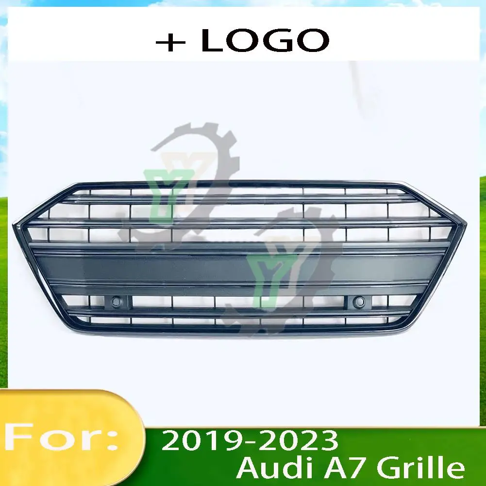 With ACC For Audi A7/A7L 2019 2020 2021 2022 2023 Car Front Bumper Grille Centre Panel Styling Upper Grill (Modify For S7 style)