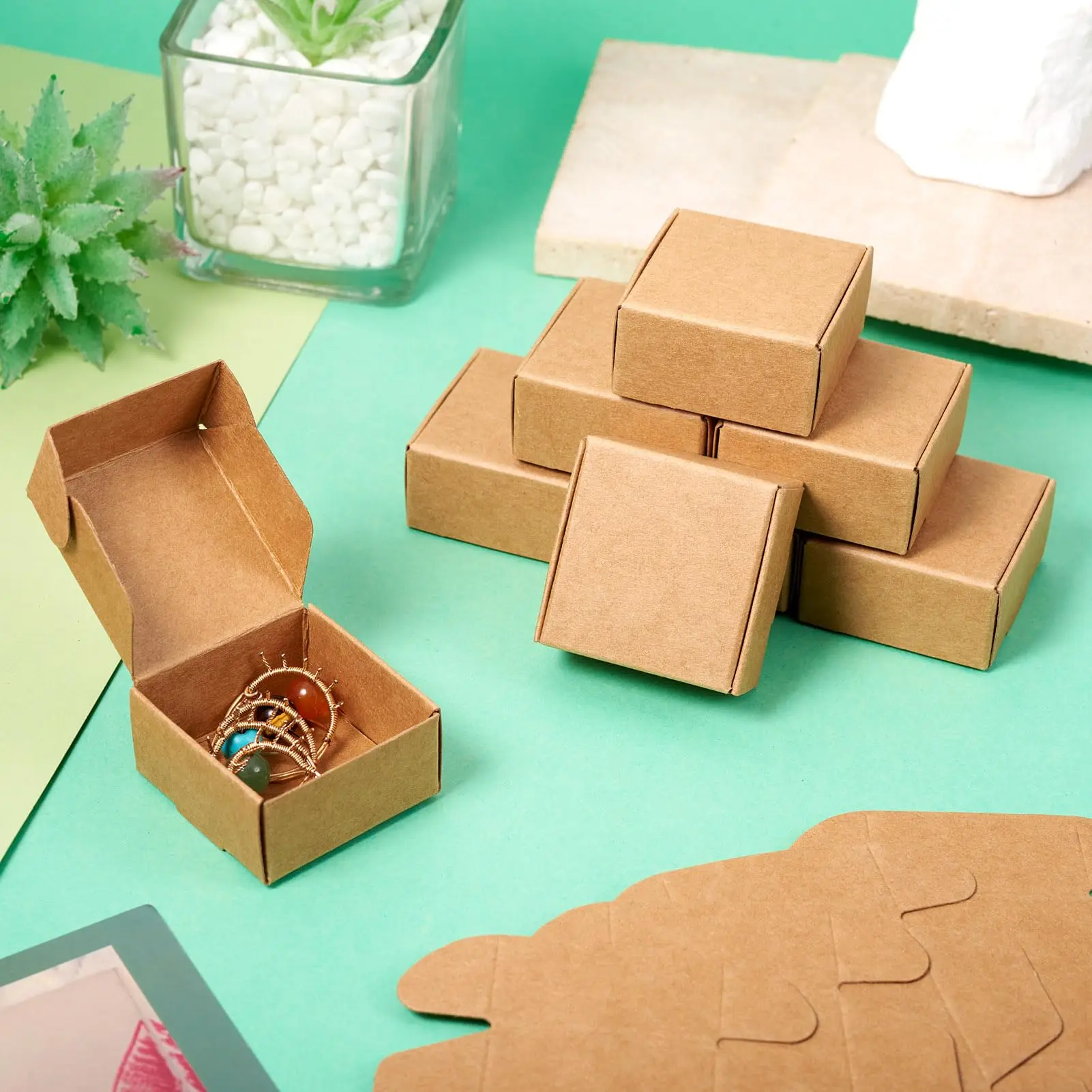 20/50PCS Kraft Paper Gift Boxes Mini Jewelry Packaging Carton Box For Wedding Party Favor Small Cardboard Soap Box
