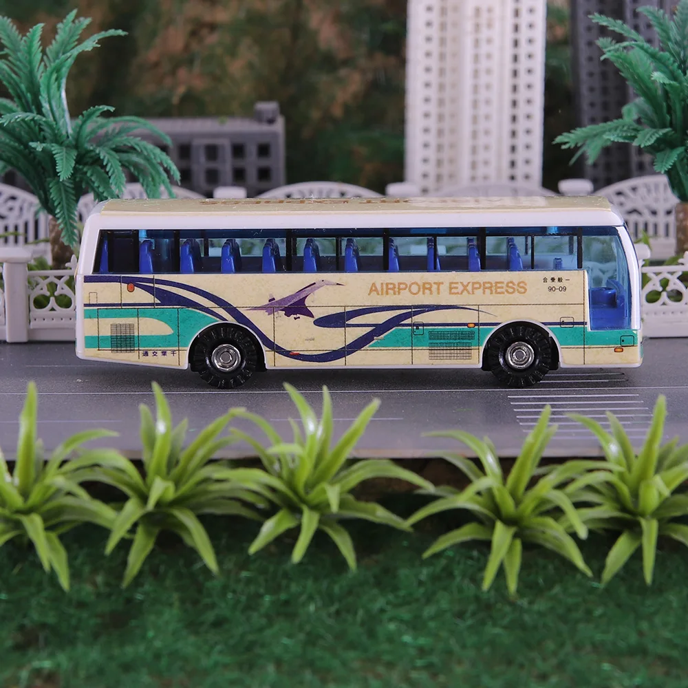 1pc Miniature Bus ABS Plastic Vehicle Toys Model Cars 1:120 Architecture Building Layout diy Modeling for Diorama