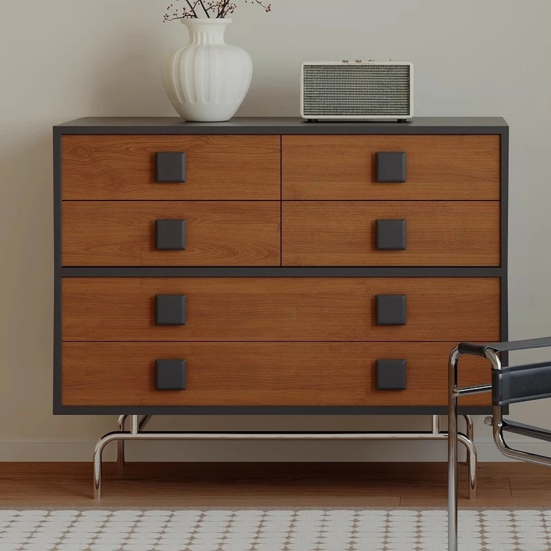 Wooden chest modern simple living room wall storage side cabinet small apartment
