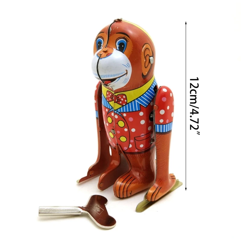 Winding-up Toy Circus Monkey Iron Figurine Monkey Model Bedroom Desktop Decor