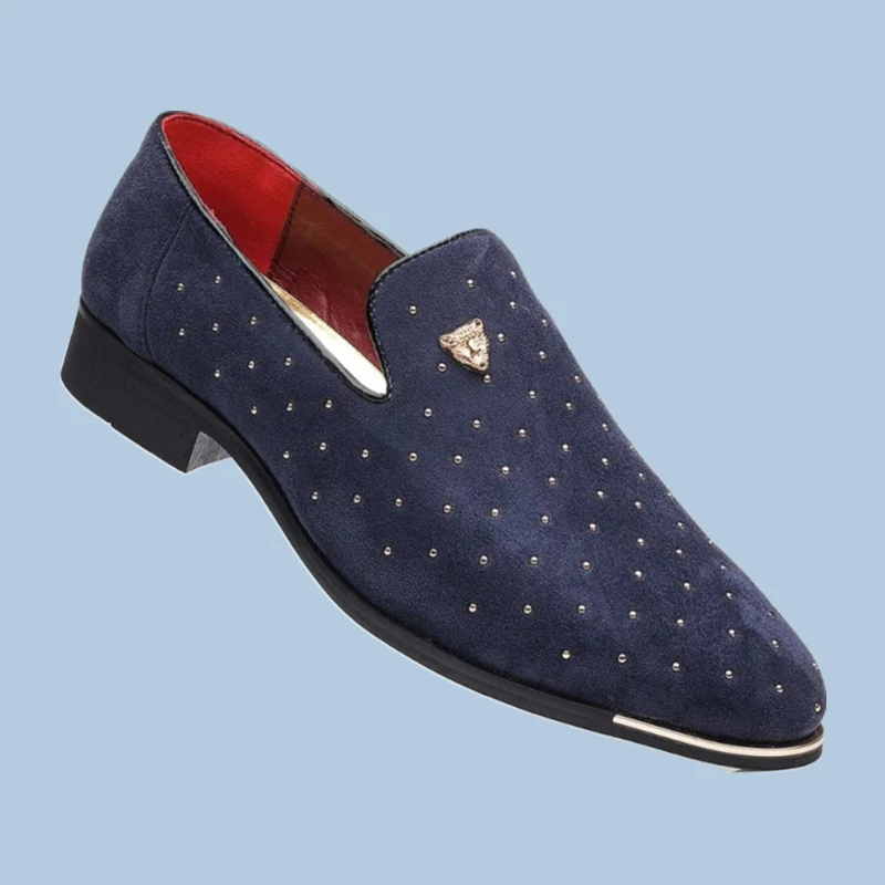 

Elegant Comfortable Loafers Designer Business Leather Shoes for Men Zapatos Hombre Luxury Dress Suede Mens Casual Shoe