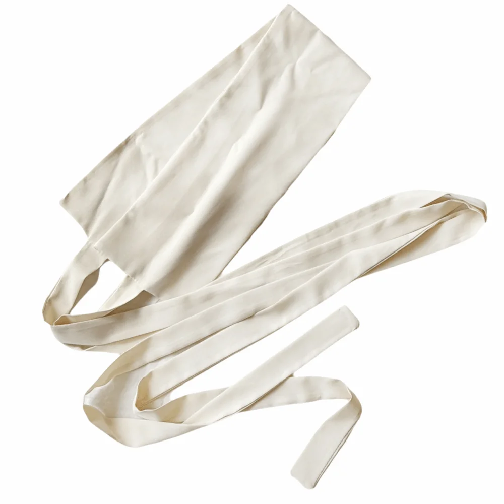 Chiffon Fabric Hanfu Waist Belt Satin Silk Solid Color Wide Waist Belt Cotton Linen Bowknot Decoration Lace Up Waist Belt
