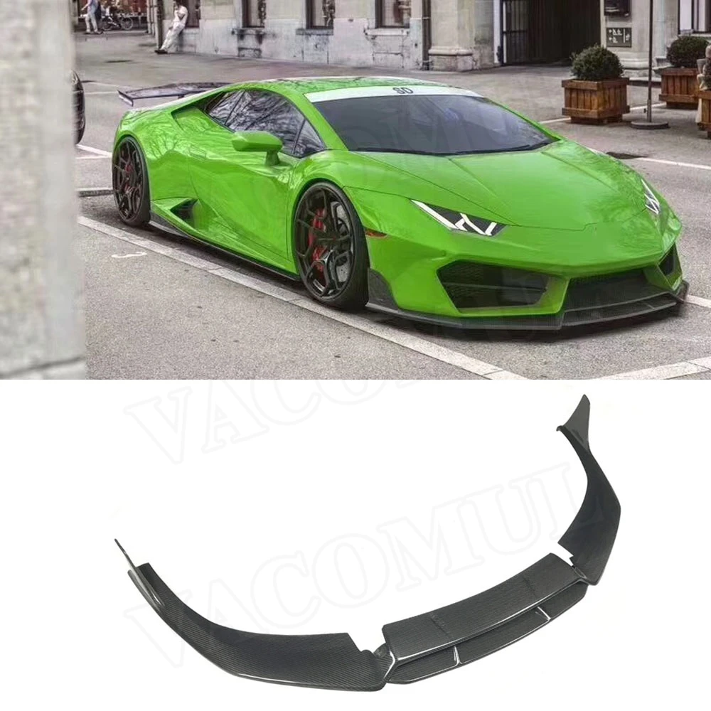 

VACOMUL Dry Carbon Fiber Car Front Bumper Splitter Lip BodyKit Spoiler Diffuser Lip For Lamborghini LP580 LP610 Guard CarStyling