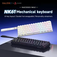 AJAZZ NK61 Teclado mecánico para juegos por cable 60% RGB intercambiable en caliente 61 teclas interruptor rojo Mini teclado para Gamer PC