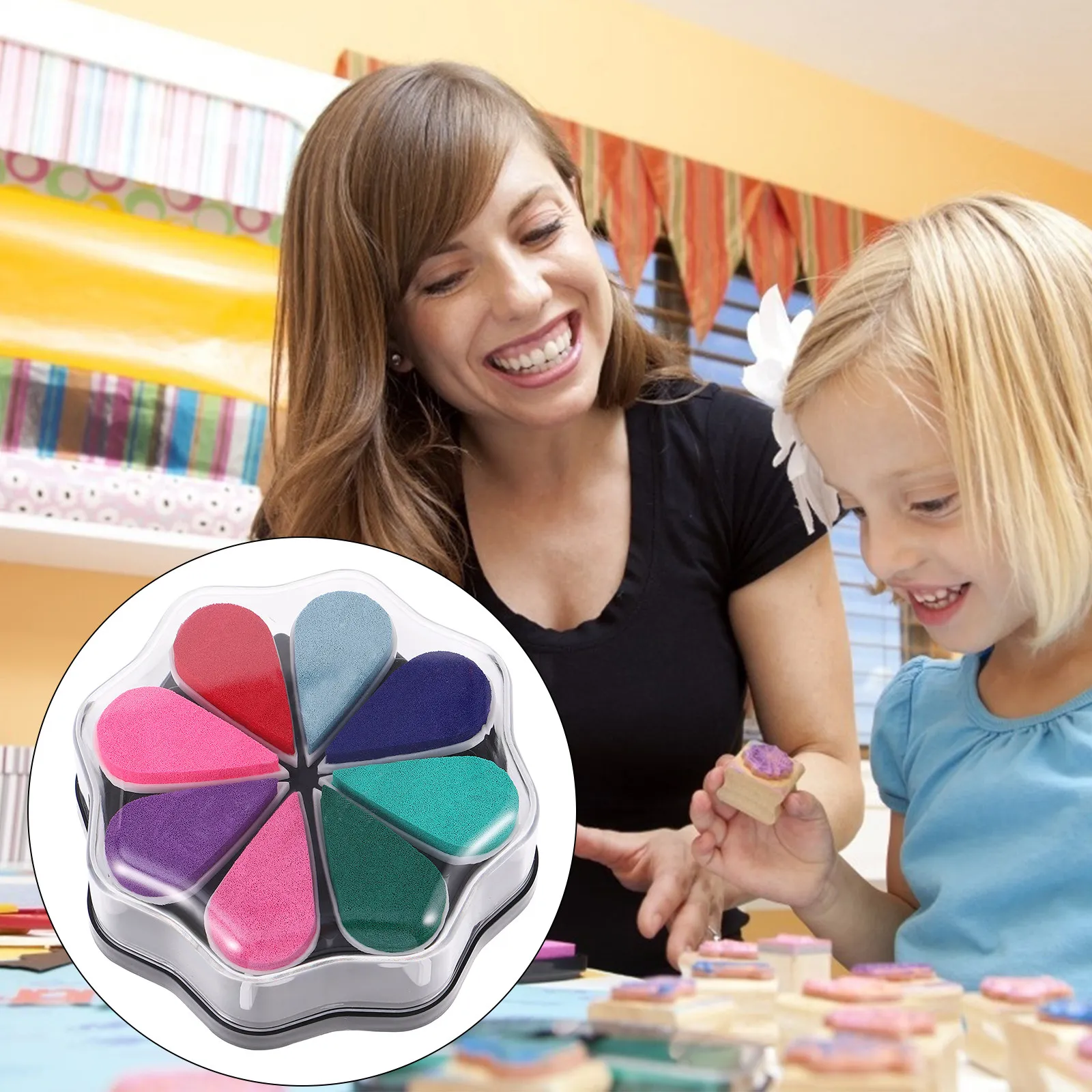 

Petal Style Multicolor Ink Pad for DIY Craft Premium Long-Lasting Stamp Pad Compact Light Weight Design Ideal for Stamping