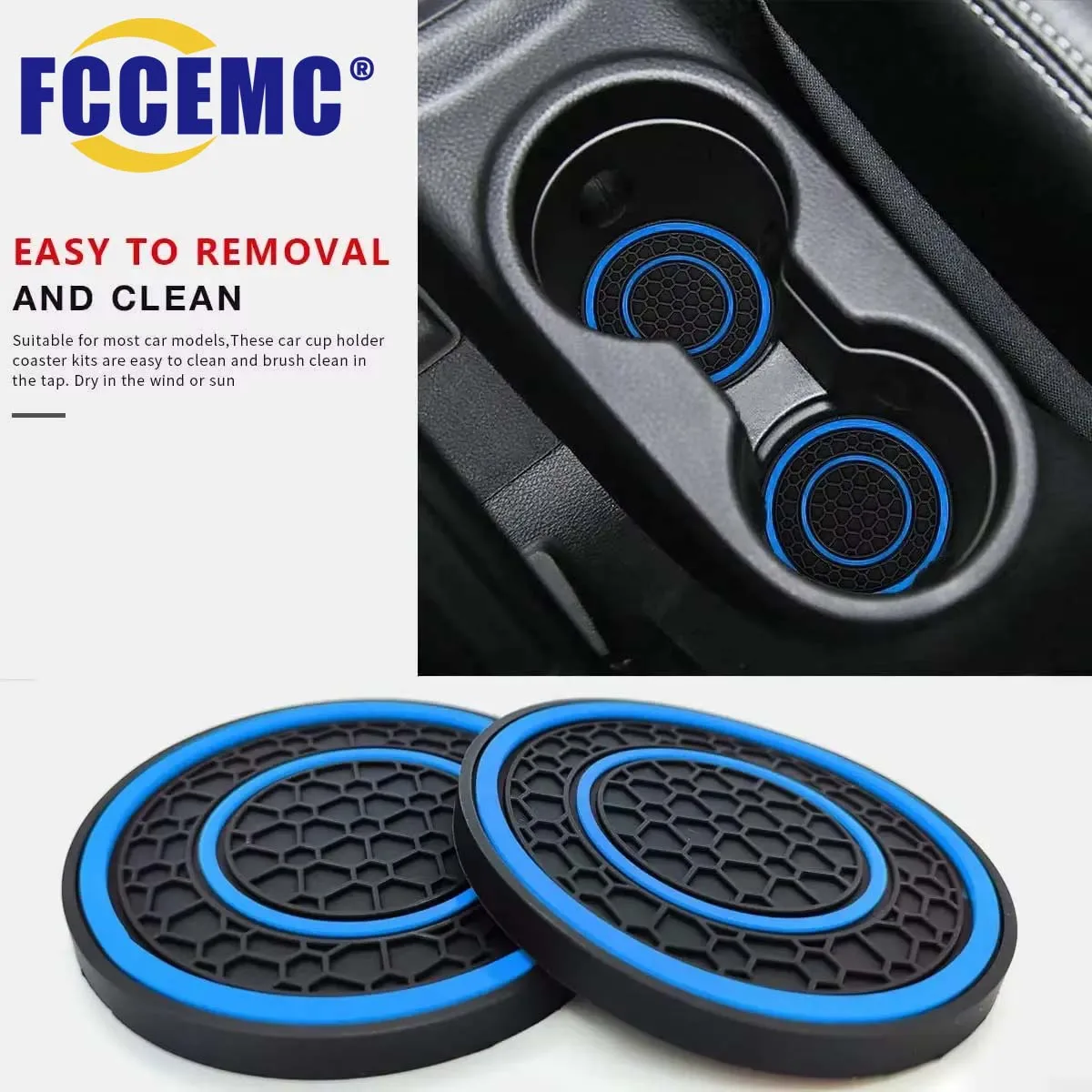 2pcs Anti Slip Car Cup Holder Mats Durable Coaster Non-Slip Waterproof Dust-proof Protection Pad Auto Interior Accessories ﻿