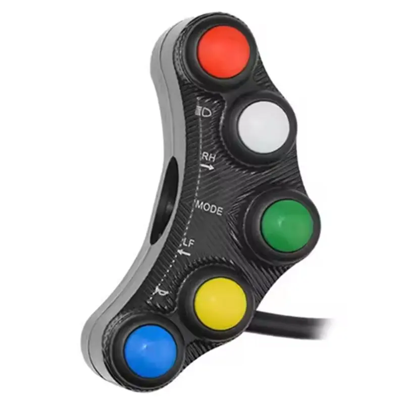 AB61-Waterproof Motorcycle Handle Bar Button 7-In-1 Multifunction Handlebar Control Stop Start Button