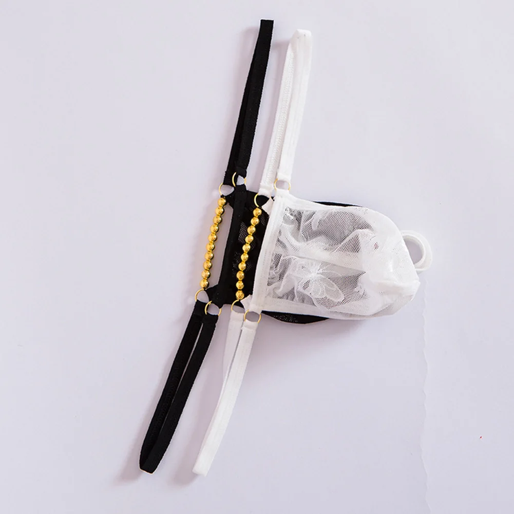 

Men Lace See Through Femboy G-String Thong Breathable Underwear SissyT-Back Briefs Open Butt Underpants Men's Triangular Panties