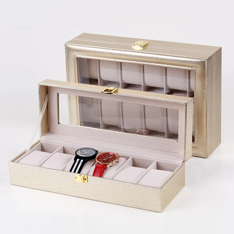 Watch Box Organizer for Men Women 6/10/12Girds Watch Case Jewelry Storage Leather Watch Display  Personalized For Best Gifts