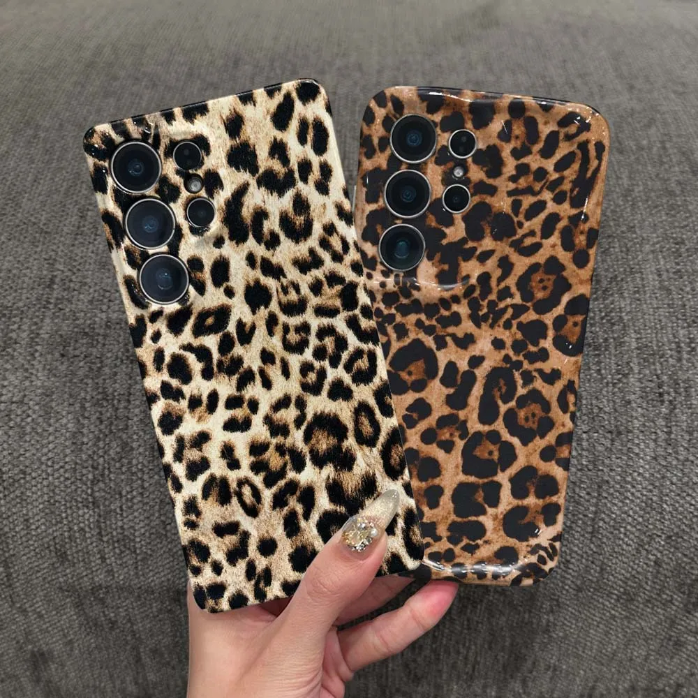 Art Leopard Print Animal Cover For Samsung Galaxy S26 S25 S24 S23 S22 FE Plus Ultra Feilin Phone Case Wave Oil Phone Case