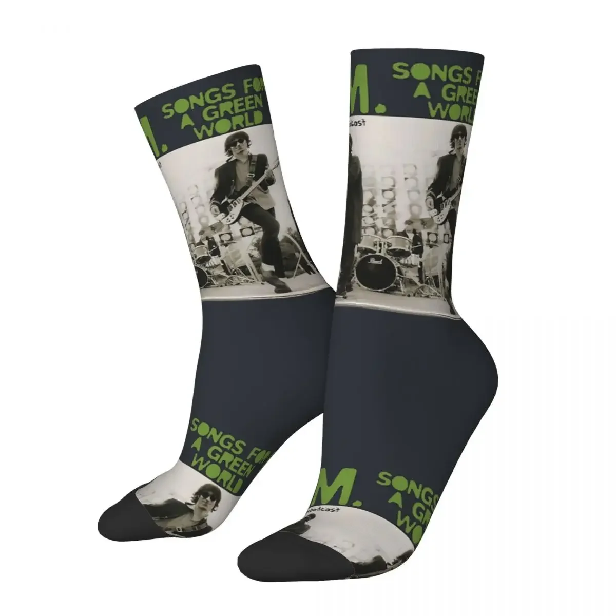 Funny A Green Men's Socks Vintage Harajuku R.E.M Street Style Novelty Casual Crew Crazy Sock Printed official-website