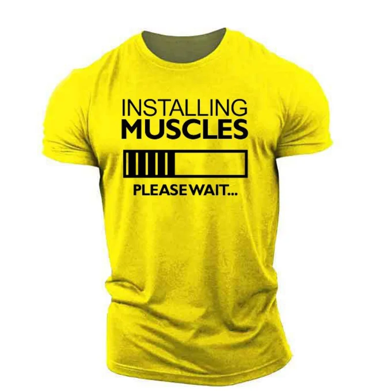 Fashion New Installing Muscles Please Wait Loading Bar 3D Print T Shirt Unisex Men Women Clothes O-Neck Summer Short Sleeve Tops