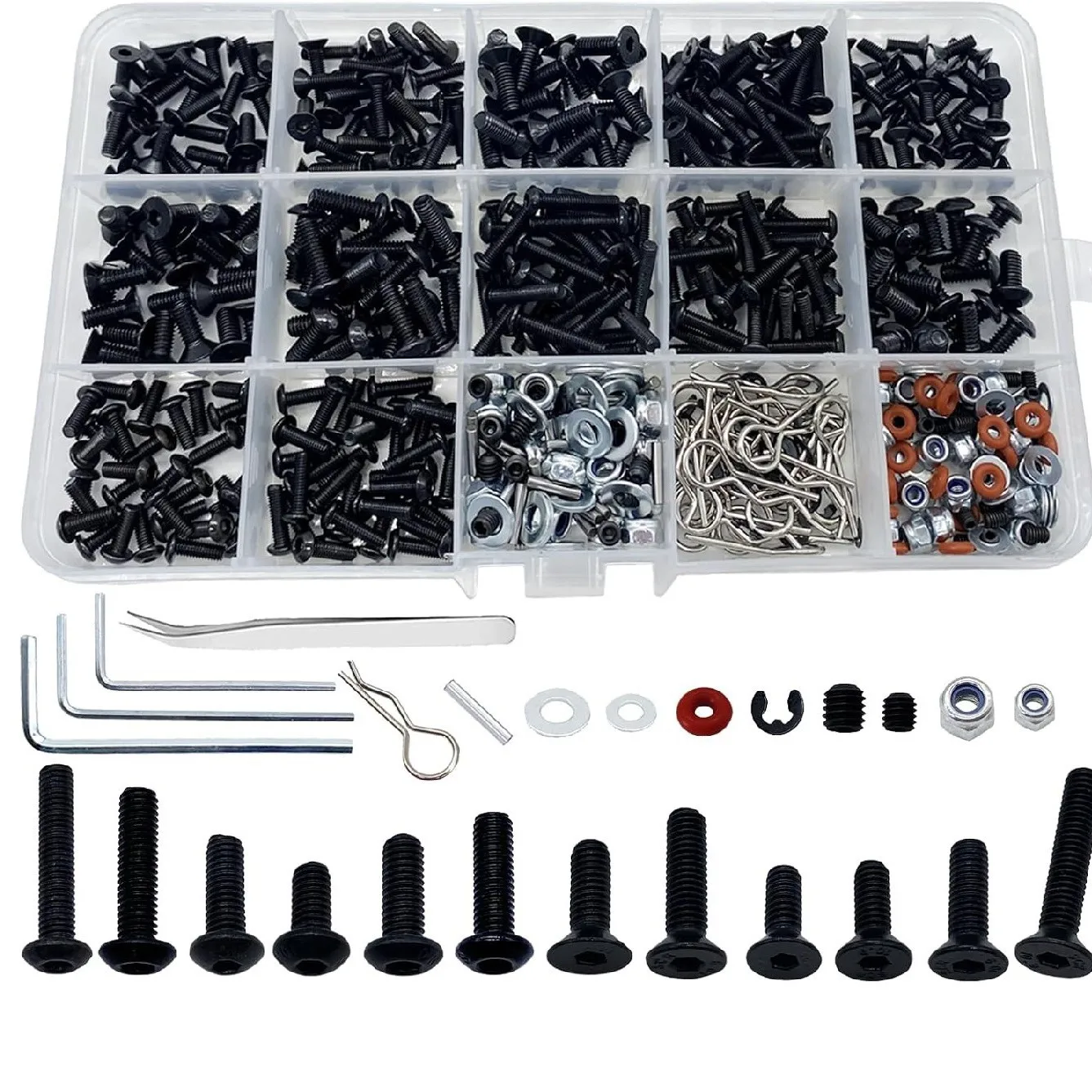 520PCS Universal Remote Control Screw Set Screw Assortment Kit for RC Crawler Car Truck