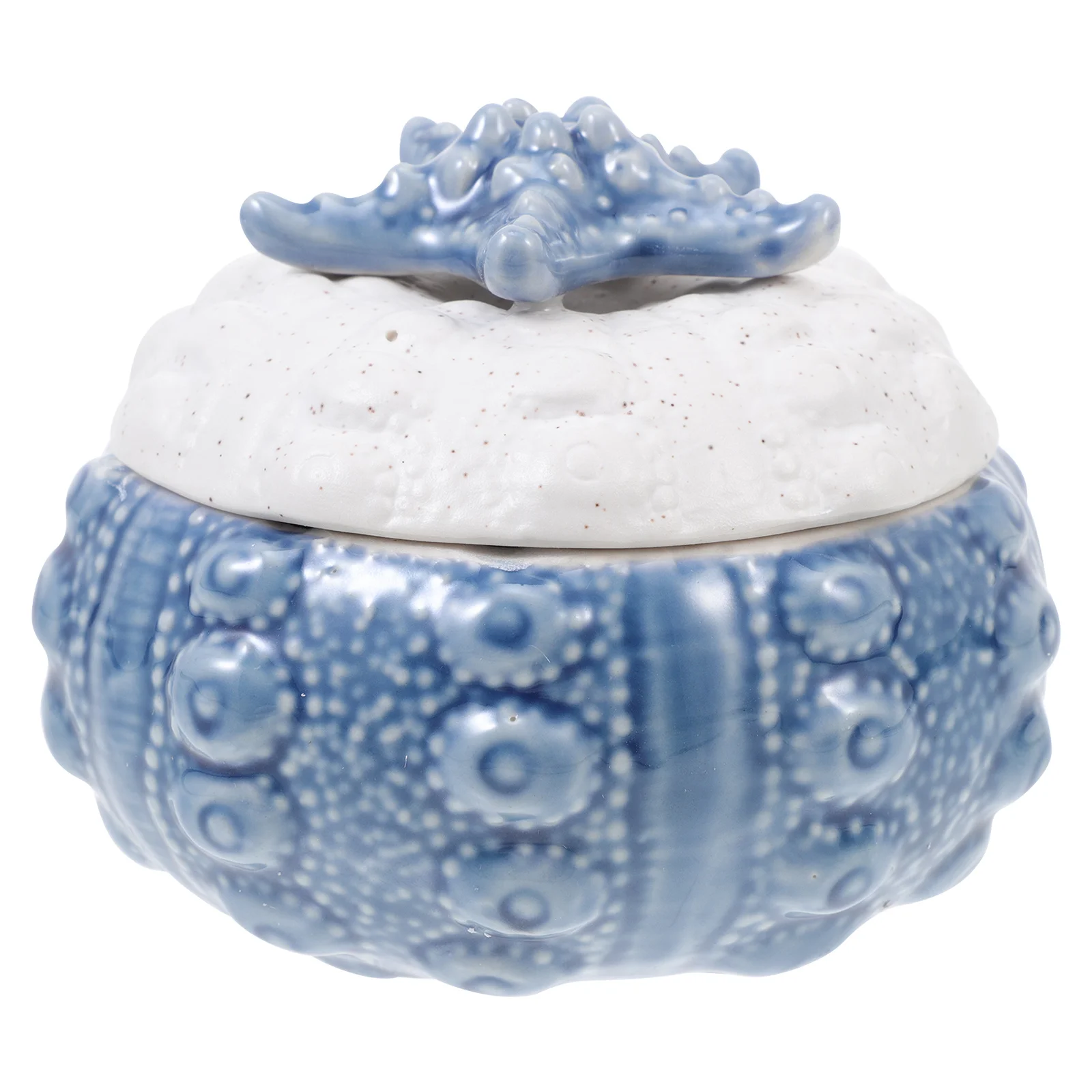 1Pcs Ceramic Storage Jar Blue Ocean Style Steaming Bowl Durable Multi-Function Container for Kitchen Camping Ceramic Stew Pot