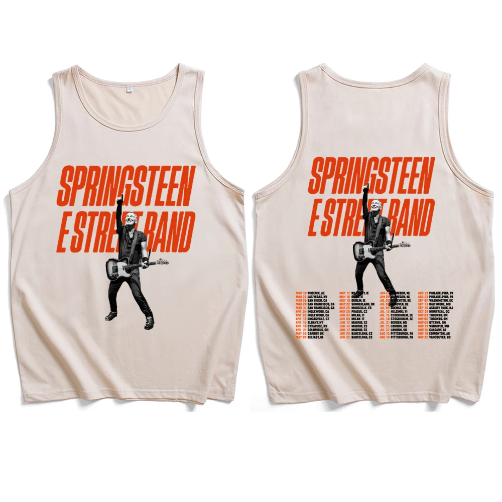 Bruce Springsteen e E Street Tour camisas para homens e mulheres, regatas, camiseta de colete, camisetas estampadas, 2022