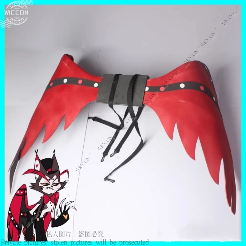 Husk Cosplay Uniform Hazbin Cosplay Wing Hat Tail Cosplay Accessory Halloween Hotel Husk Cosplay Party Prop Demon Roleplay