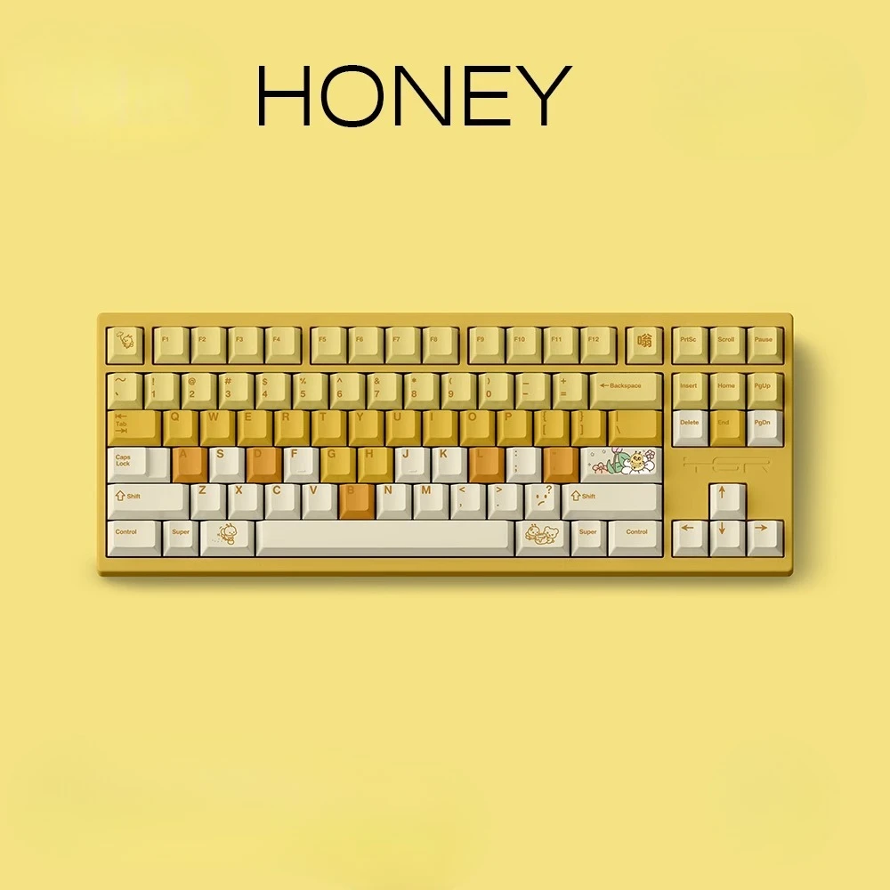 Original Keycap Honey PBT Hot Sublimation 1.7mm Thickened Yellow Customized Keyboard