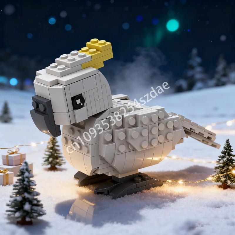 

215pcs MOC Sulphur Crested Cockatoo Model Building Blocks Toy Construction Christmas Gifts DIY Creative Brick Kids Birthday