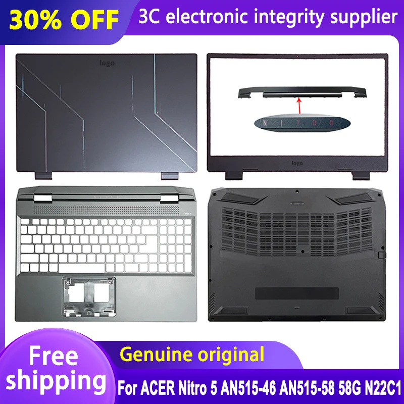 

NEW For Acer Nitro 5 AN515-46 AN515-58 AN515-58G 52SM 50J2 N22C1 Laptop LCD Back Cover Front Bezel Palmrest Bottom Case Top Lid